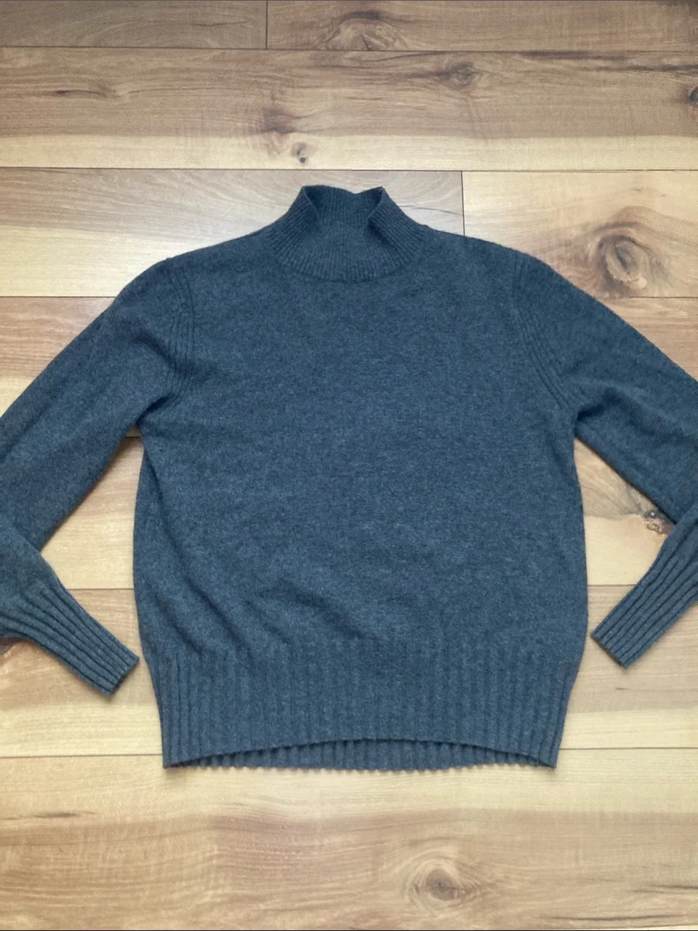 J. Crew Mock Neck Charcoal Cashmere Sweater